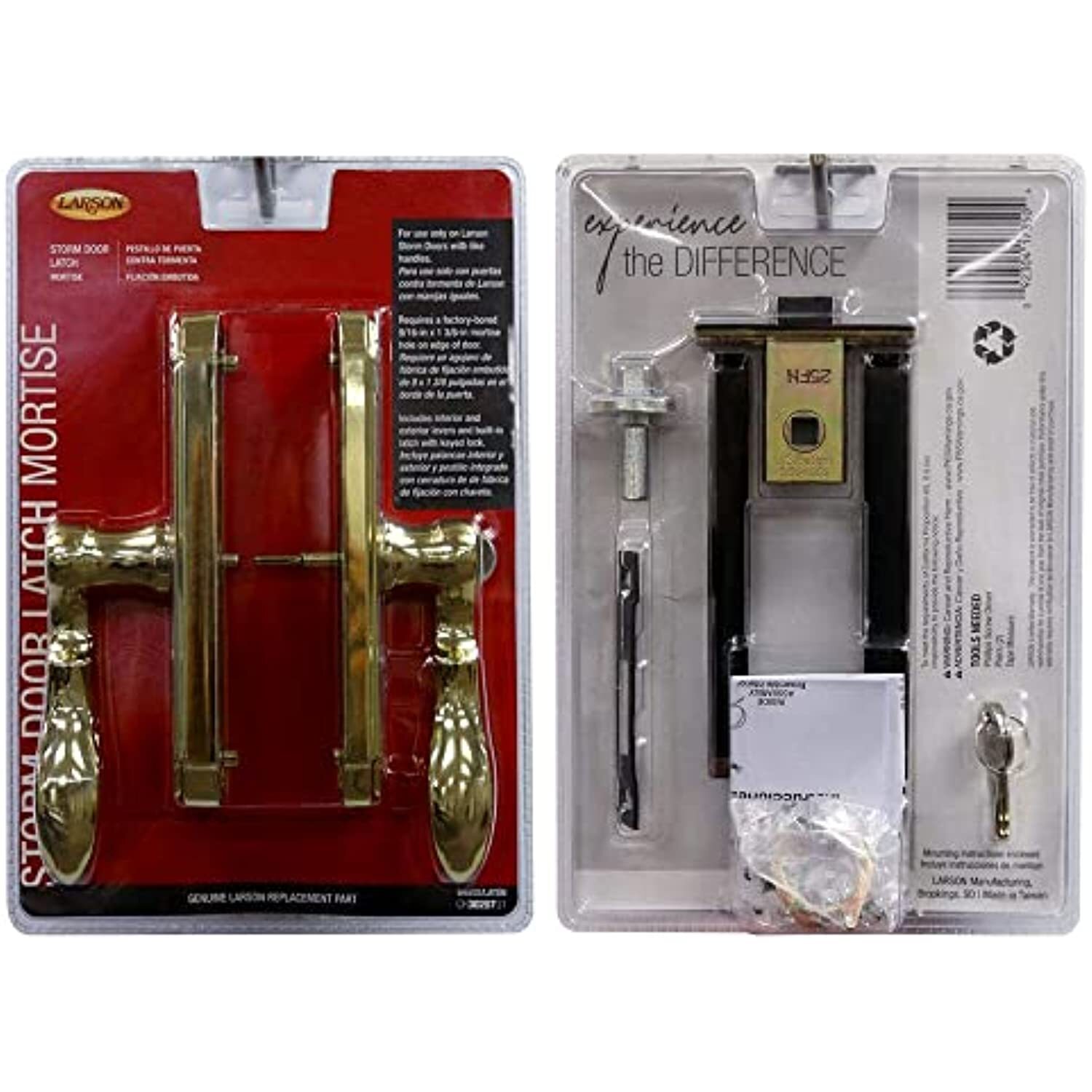 Larson Certified Storm Door M2 Mortise Handle Set (Brass)