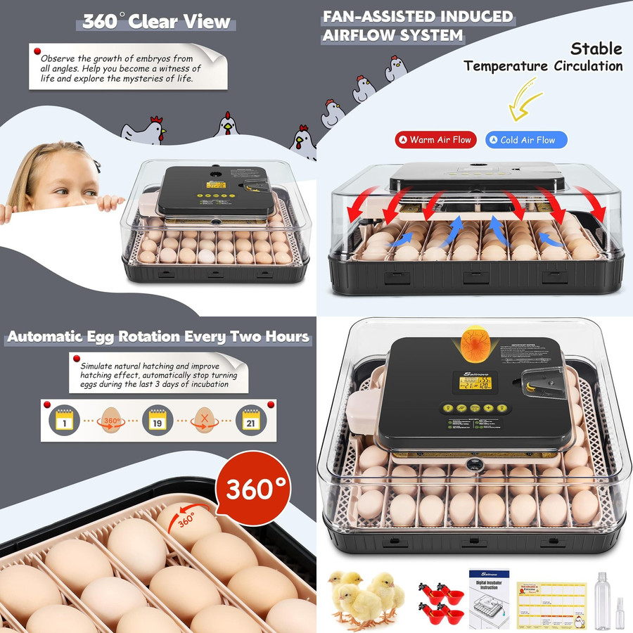 Incubadora De 56 Huevos Con Volteo Automatico Digital Eclosion Egg Incubator NEW
