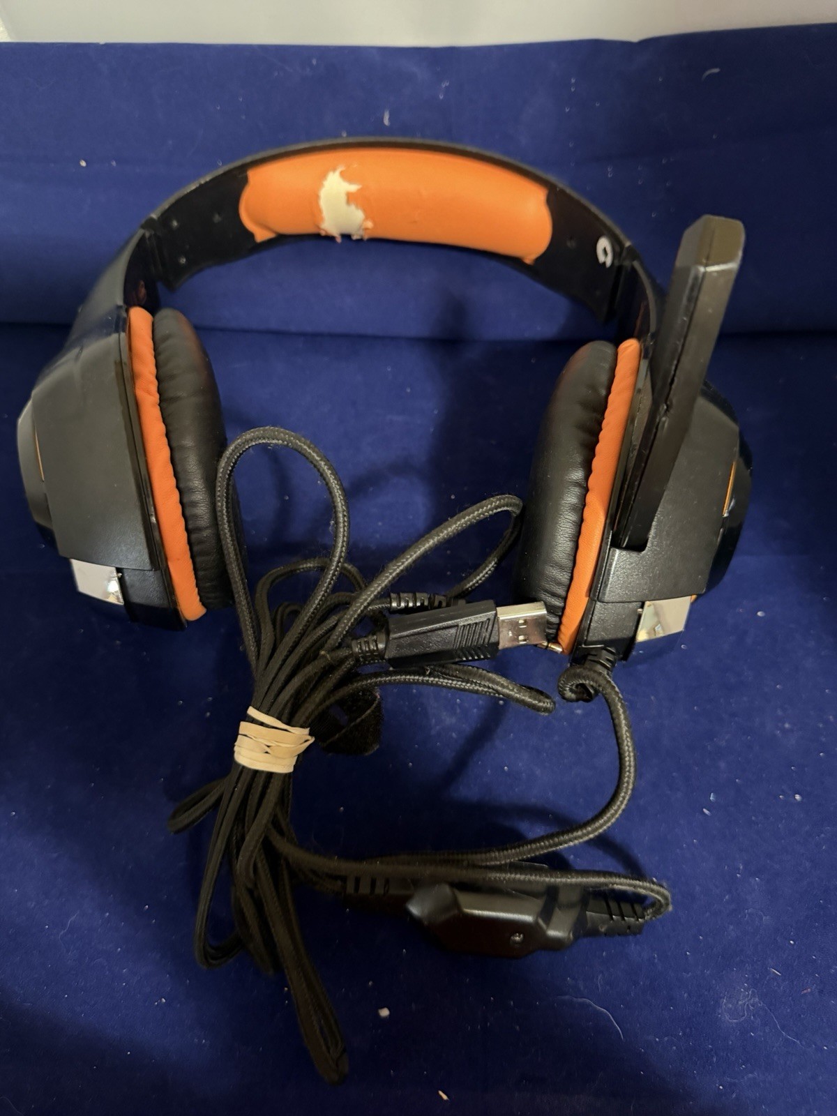 Beexcellent GM-1 Wired Gaming Headset Mic Black Orange USB 3.5mm AS IS
