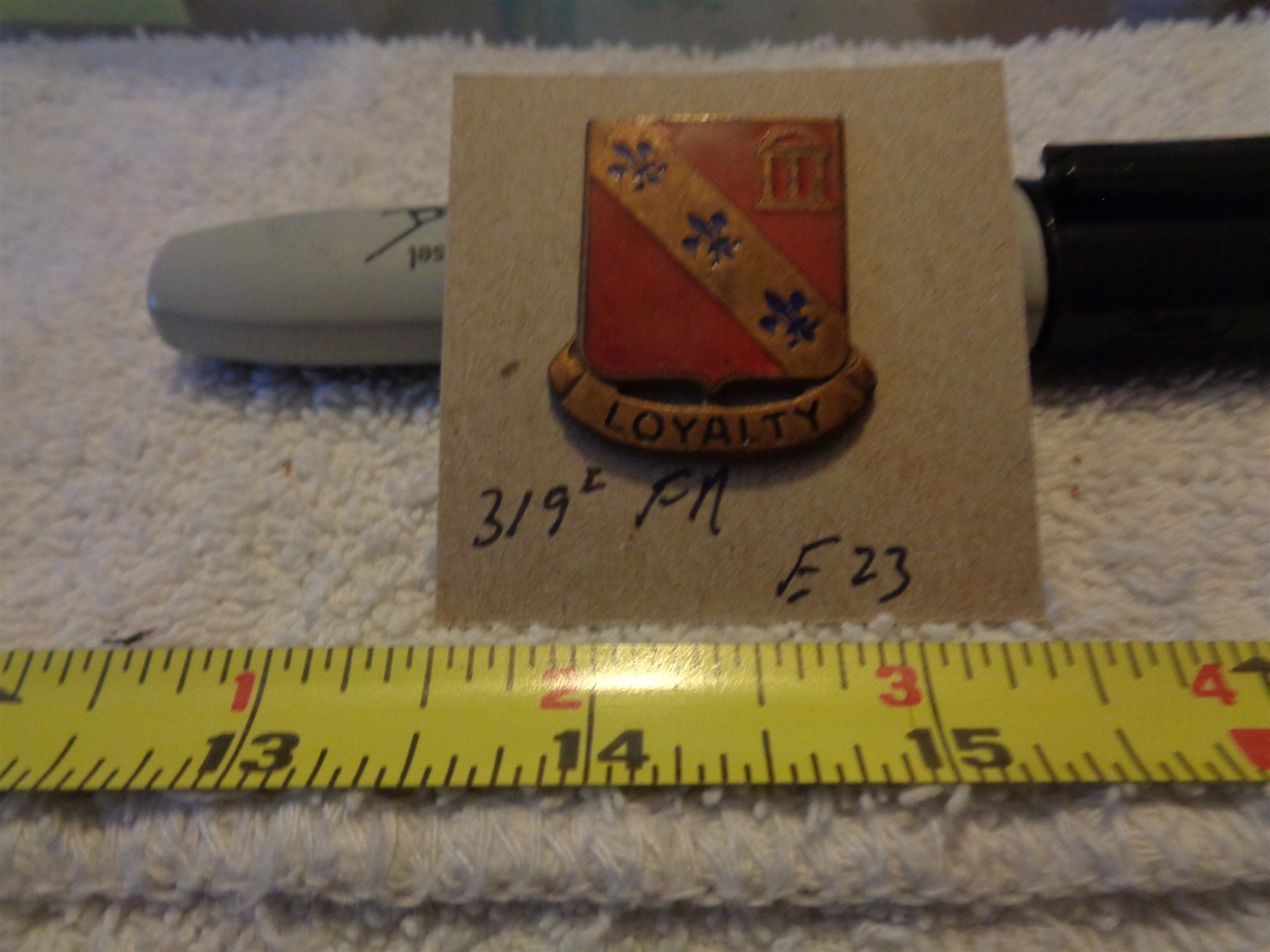 319thth Field Artillery E23 Unit Crest, DI, DUI (DRAW#R3)