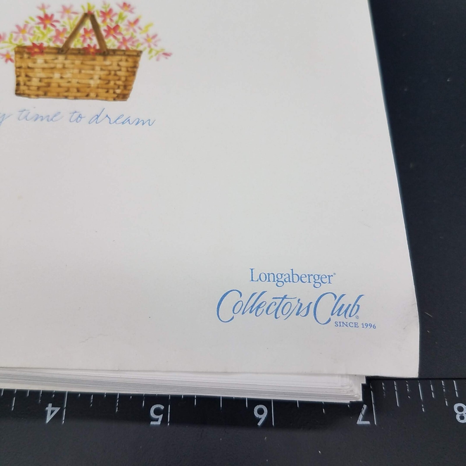 Longaberger Journal My Time to Dream Collectors Club Lined Pages MOTIVATION LOG