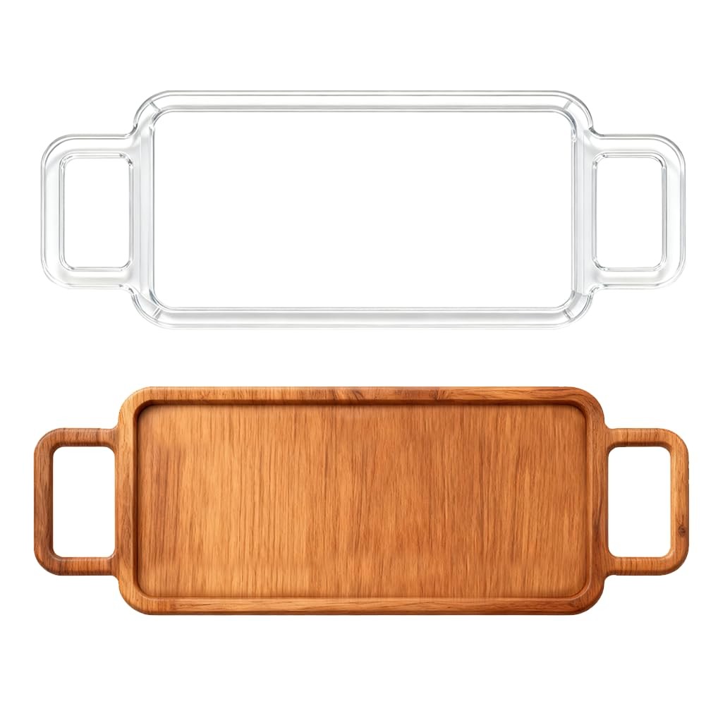 13.78x4.72 Inch Clear Acrylic Charcuterie Board Handle Router Template Wood