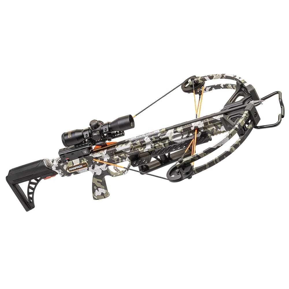 Wicked Ridge Rampage XS Peak Camo w/Rope Sled & Pro-View Scope WR23015-4525: NEW
