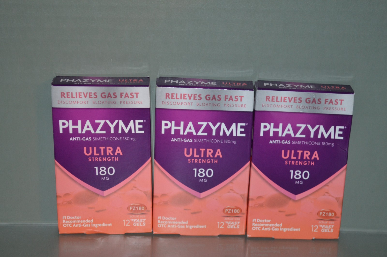 (3) Phazyme Ultra Strength Anti-Gas Simethicone 180 mg 12 Softgels Each, 06/26