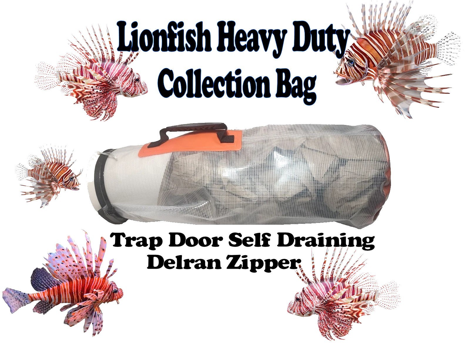 Lionfish Bag Container Scuba Dive Catch Lion Fish Keeper Hotel Tube Trap Door