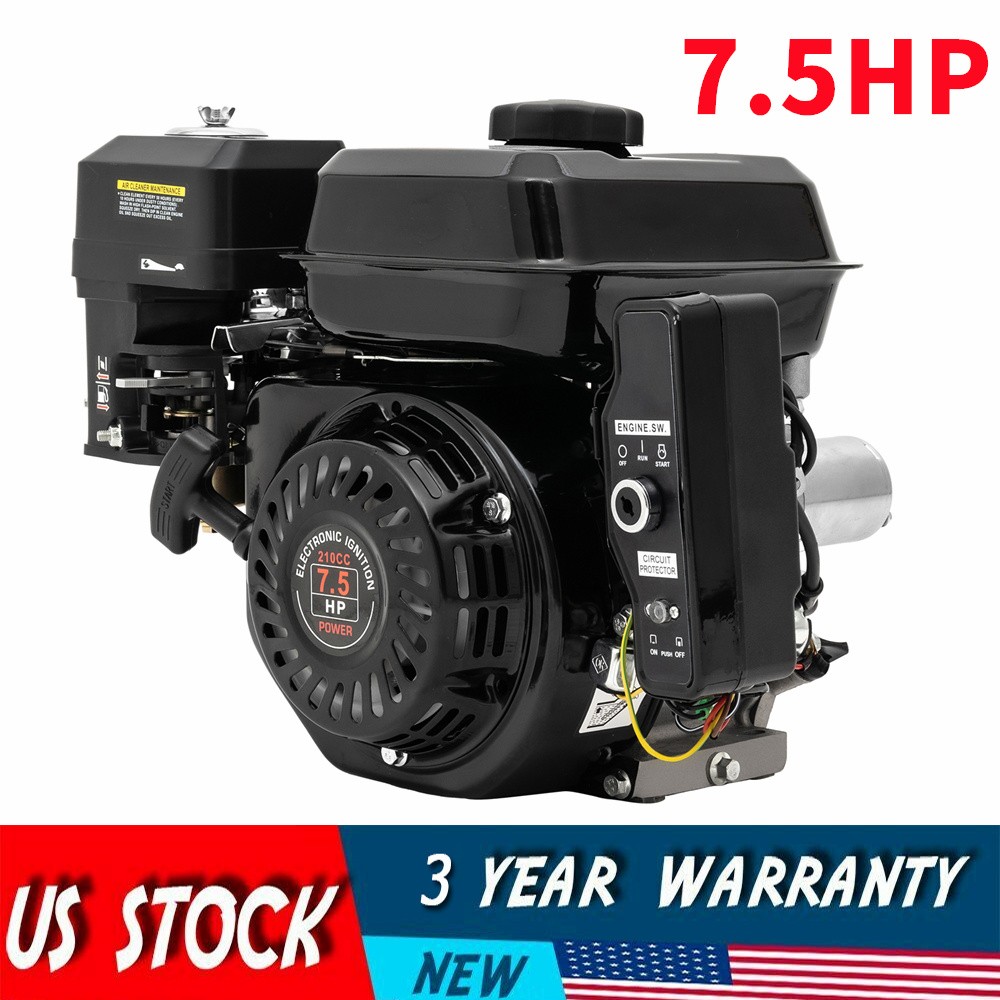 Premium 7.5HP Electric Start Go Kart Log Splitter Gas Engine Motor Power