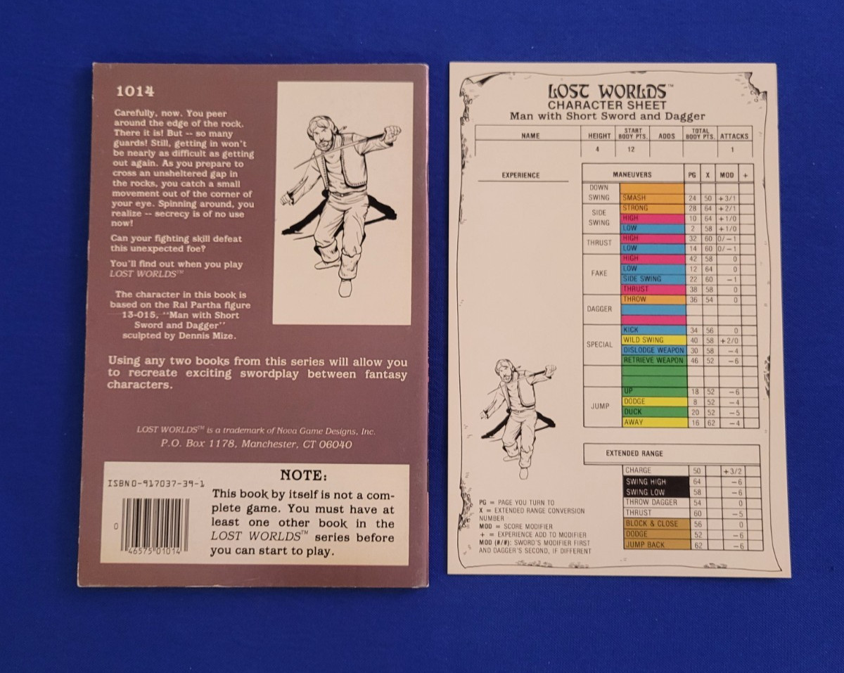Man with Short Sword and Dagger - Lost Worlds with Card