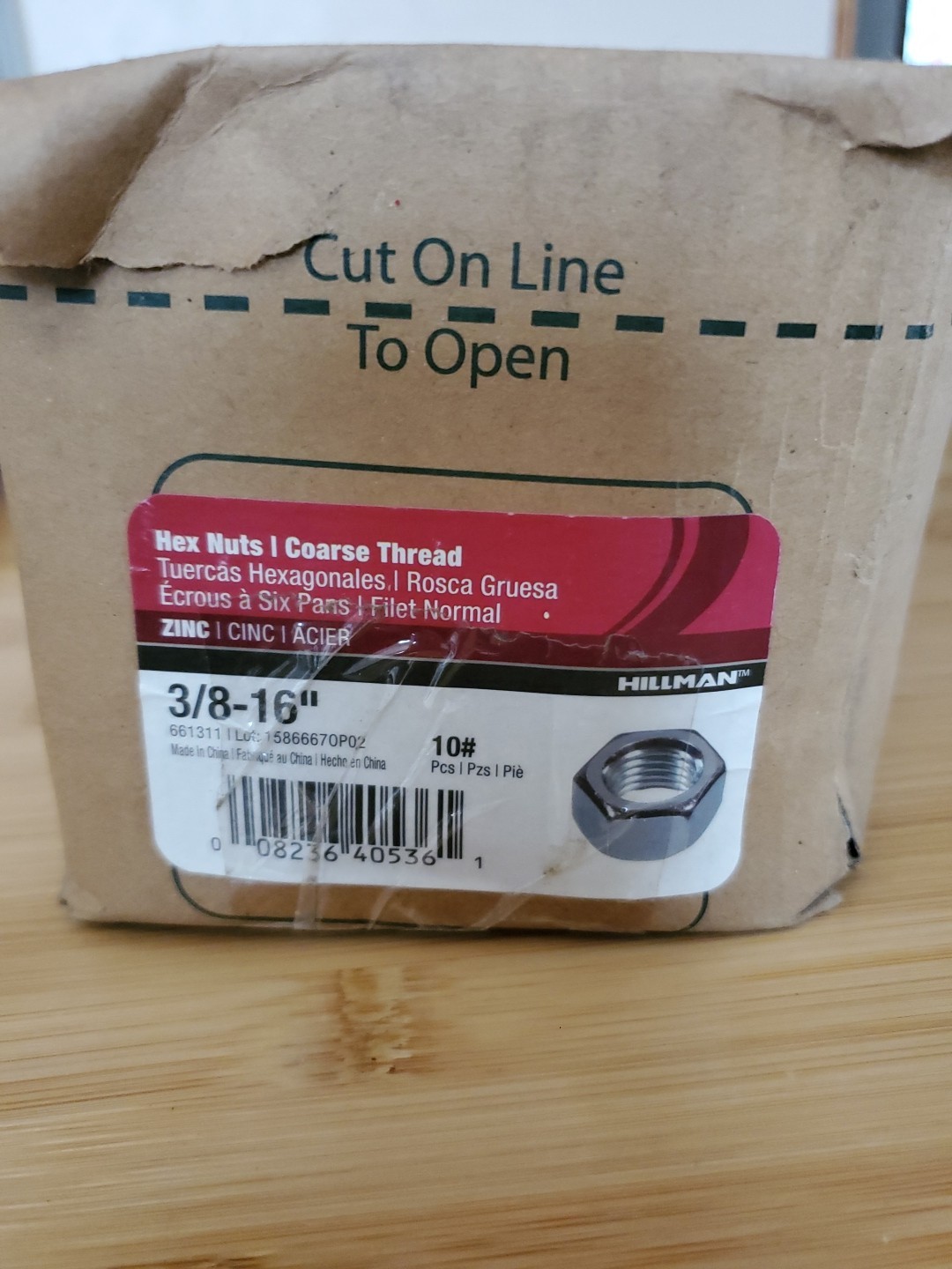 3/8"-16 Grade 5 Finished Hex Nuts Zinc Plated Coarse Thread