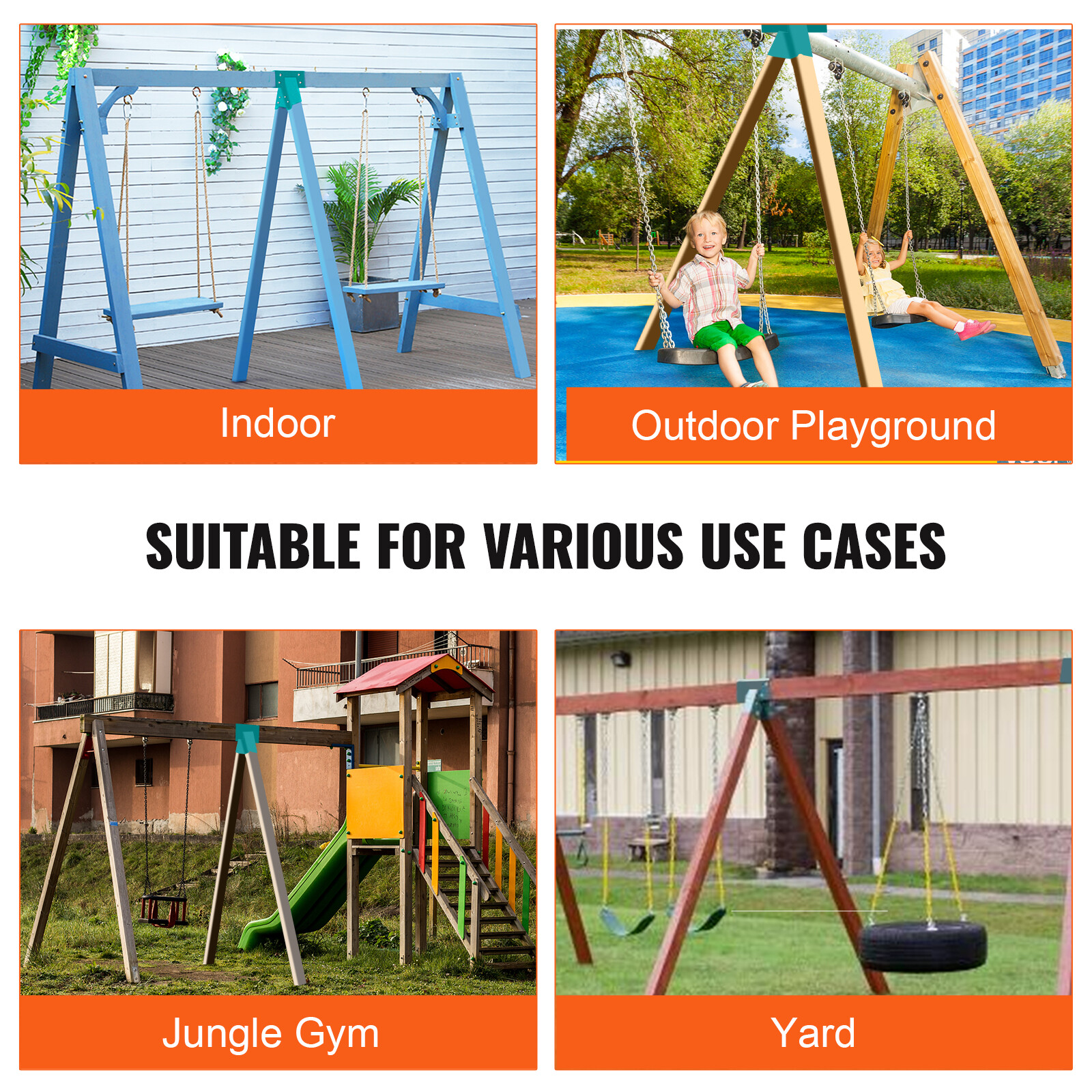VEVOR 1-2-3 A-Frame Brackets for Swing Set with All Mounting Hardware