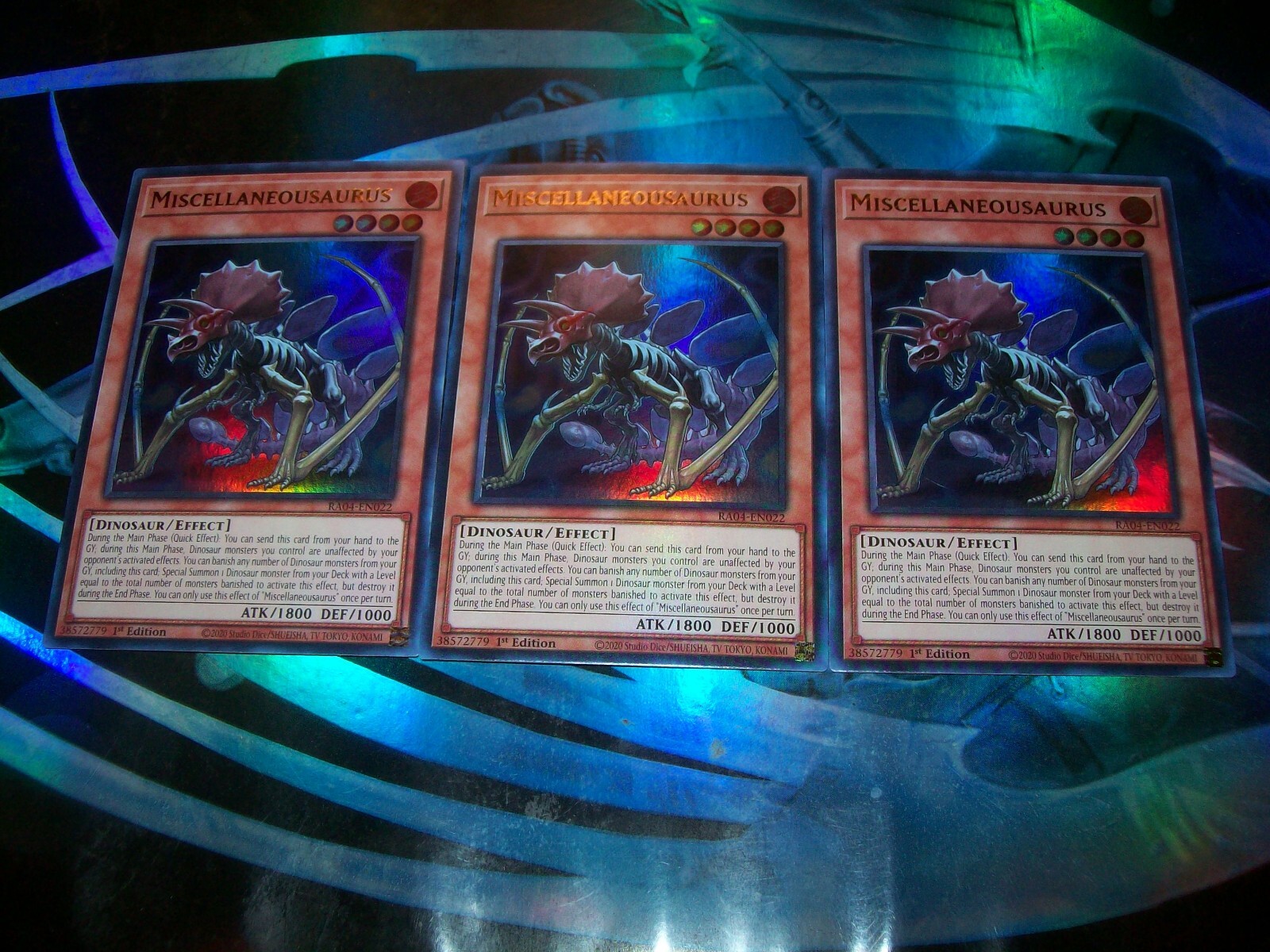 3x Miscellaneousaurus 1st Edition Ultra Rare RA04-EN022 Yu-Gi-Oh!