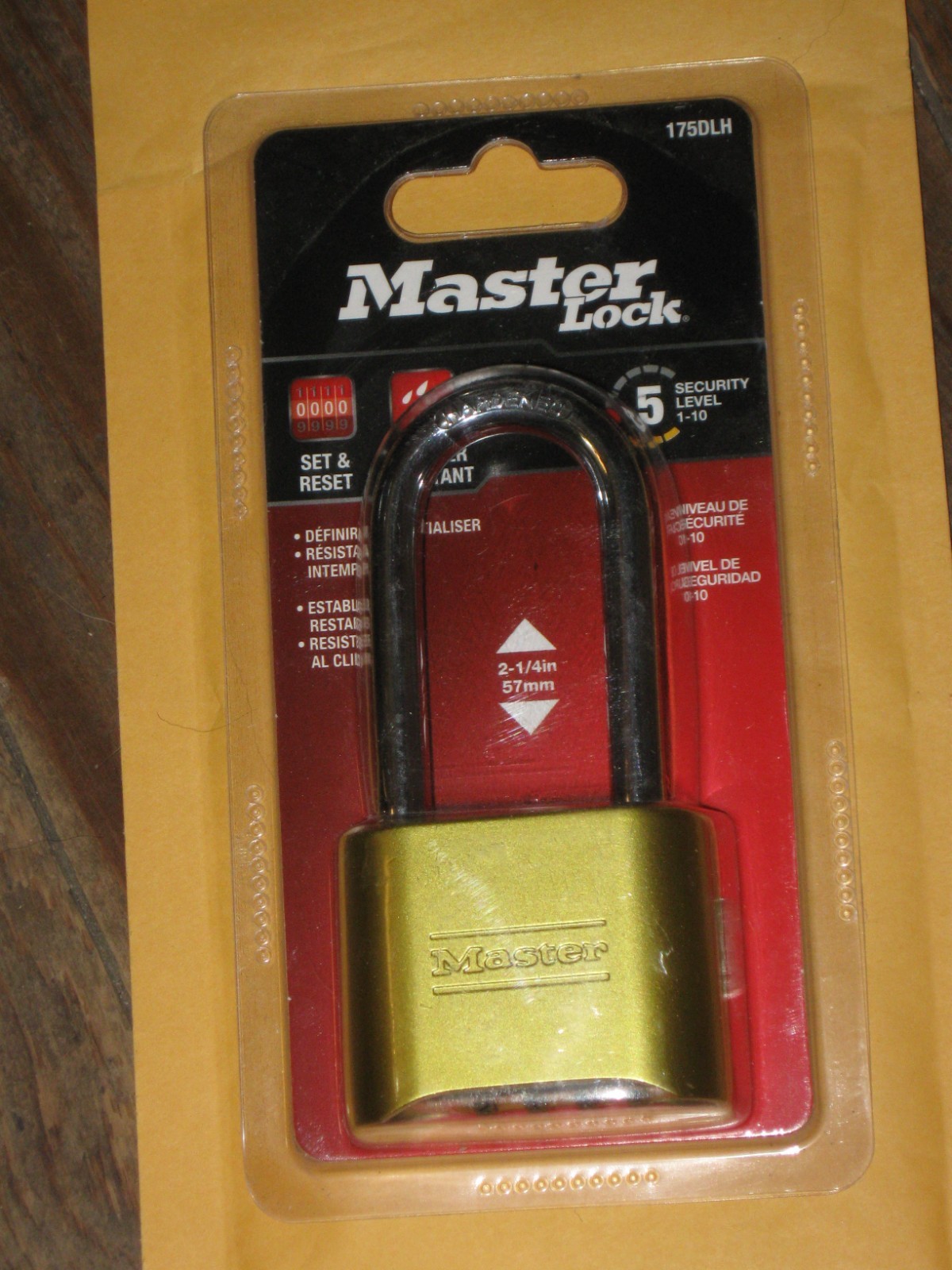 Master Lock 1750LH Set & Reset, 2 1/4" Weather Resistant NIP