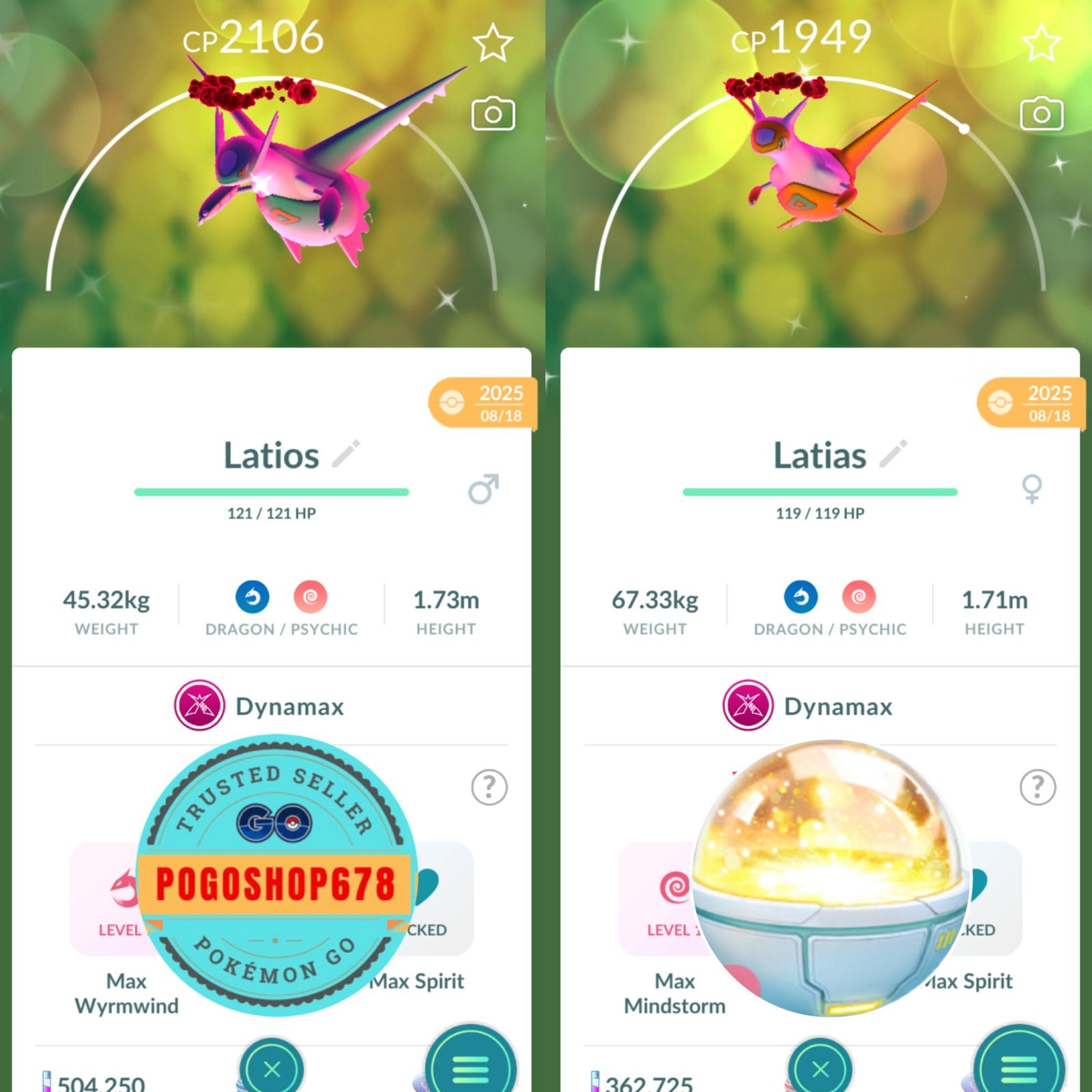 Pokémon Go - Shiny Dynamax Latios-Latias ✨ - Mini PTC or TRADE