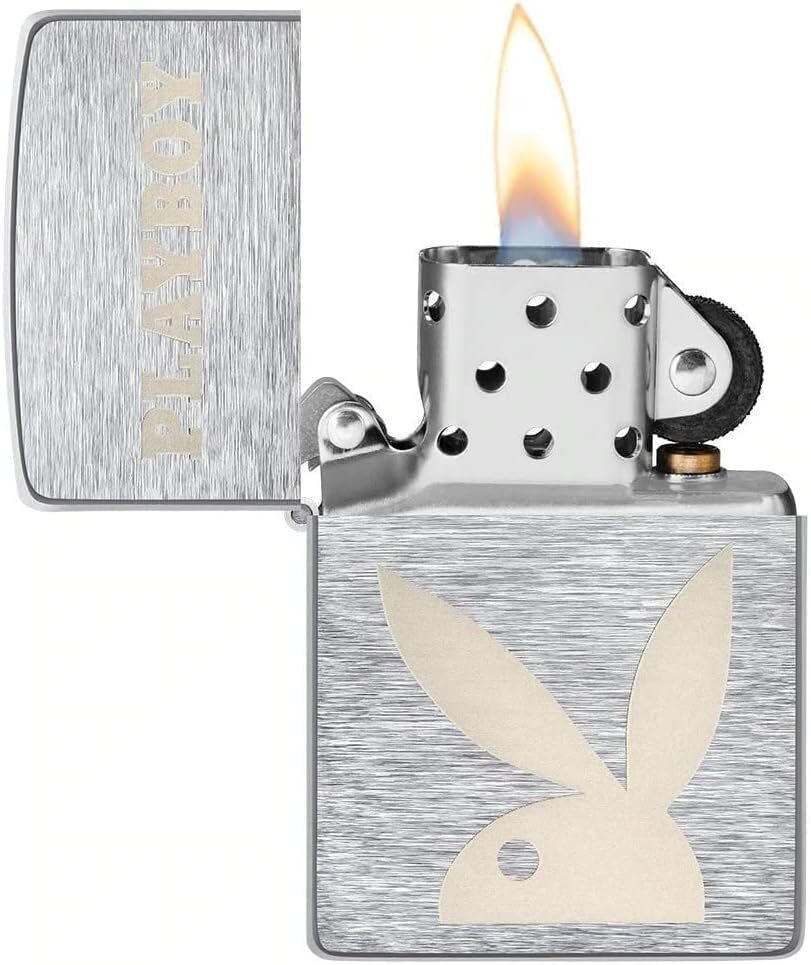 Zippo Lighter- Personalized Message for Playboy Bunny Brushed Chrome #49831