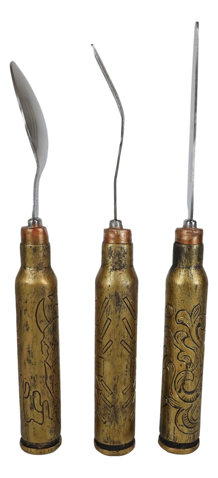 Western Hunter Rifle Ammo Bullet Shell Casing Flatware 1 Spoon Fork Knife Set