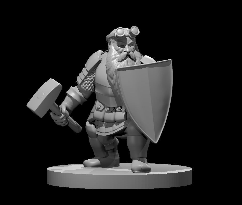 Dwarf Male Armorer Artificer Adventurer NPC 28mm Scale DND D&D Tabletop Mini
