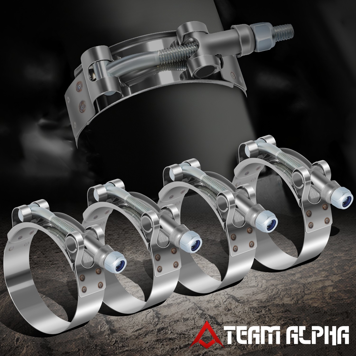 62-70mm T-Bolt Clamps 2.25" ID Sillcone Hose Clamp Turbo Intake Intercooler 4Pcs