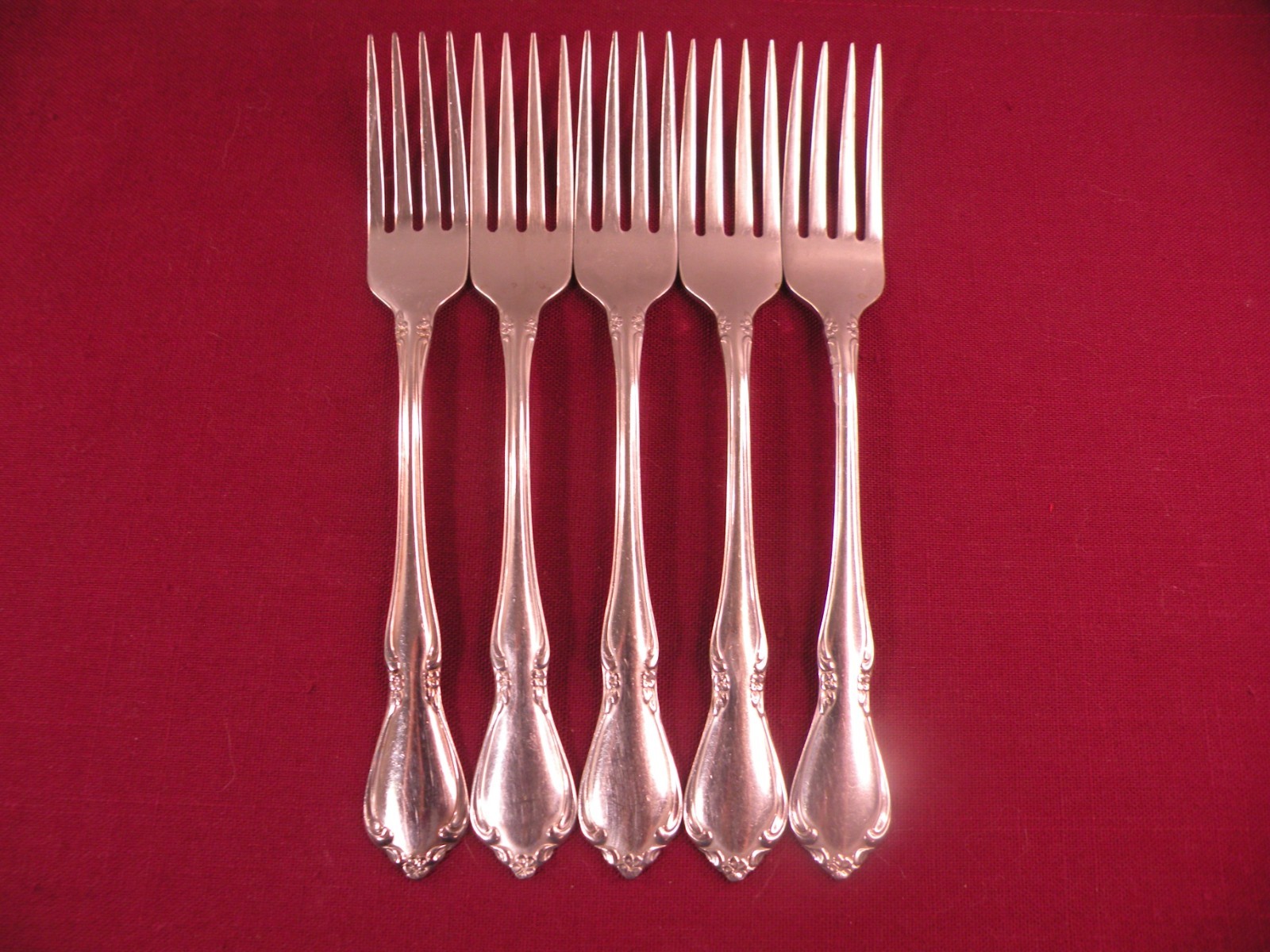 5 Dinner Forks Oneida Chateau ONEIDACRAFT DELUXE Stainless Flatware 7 1/4"