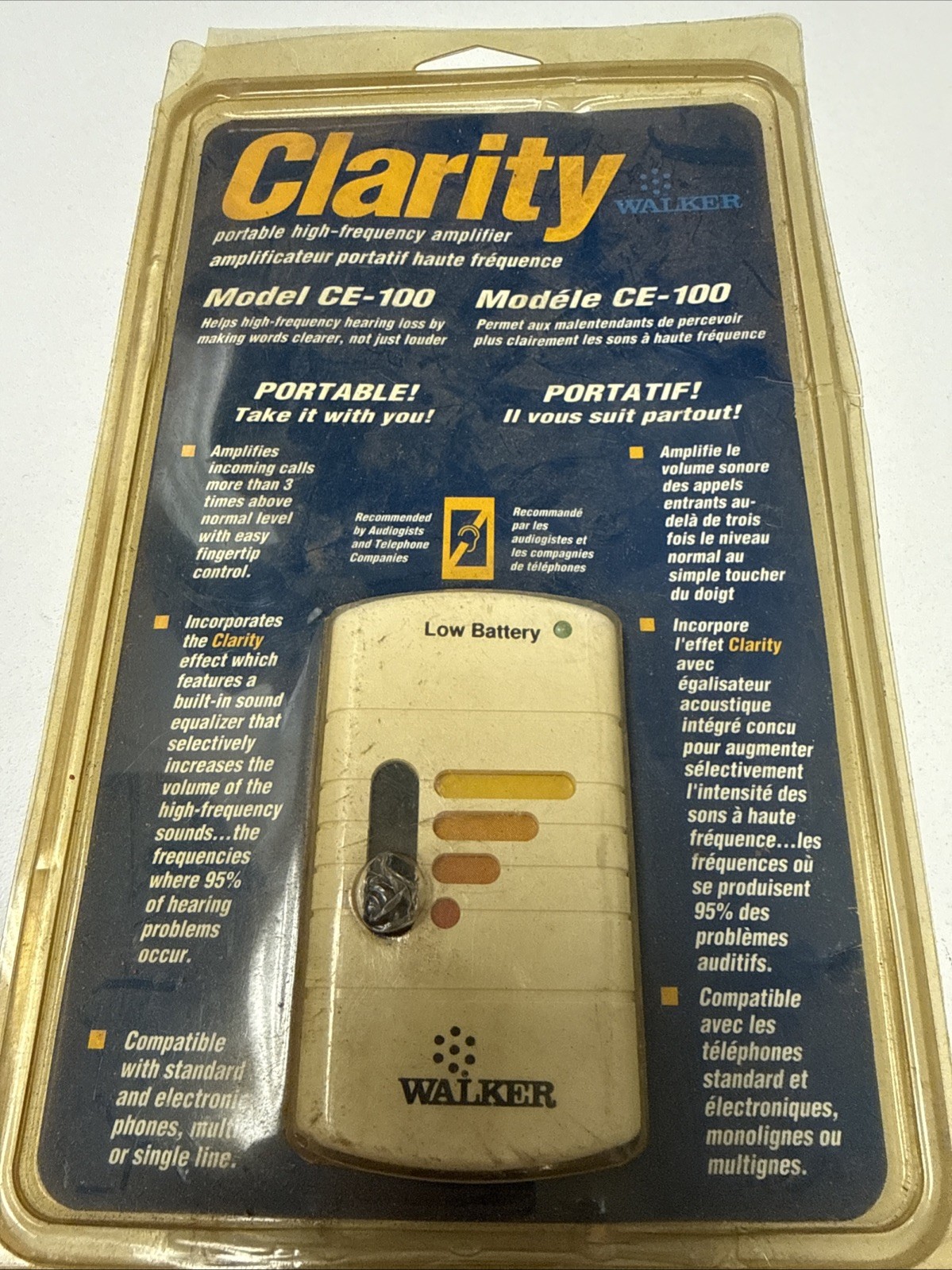 Walker Clarity CE-100 Portable High Frequency Amplifier  For Phone Vintage