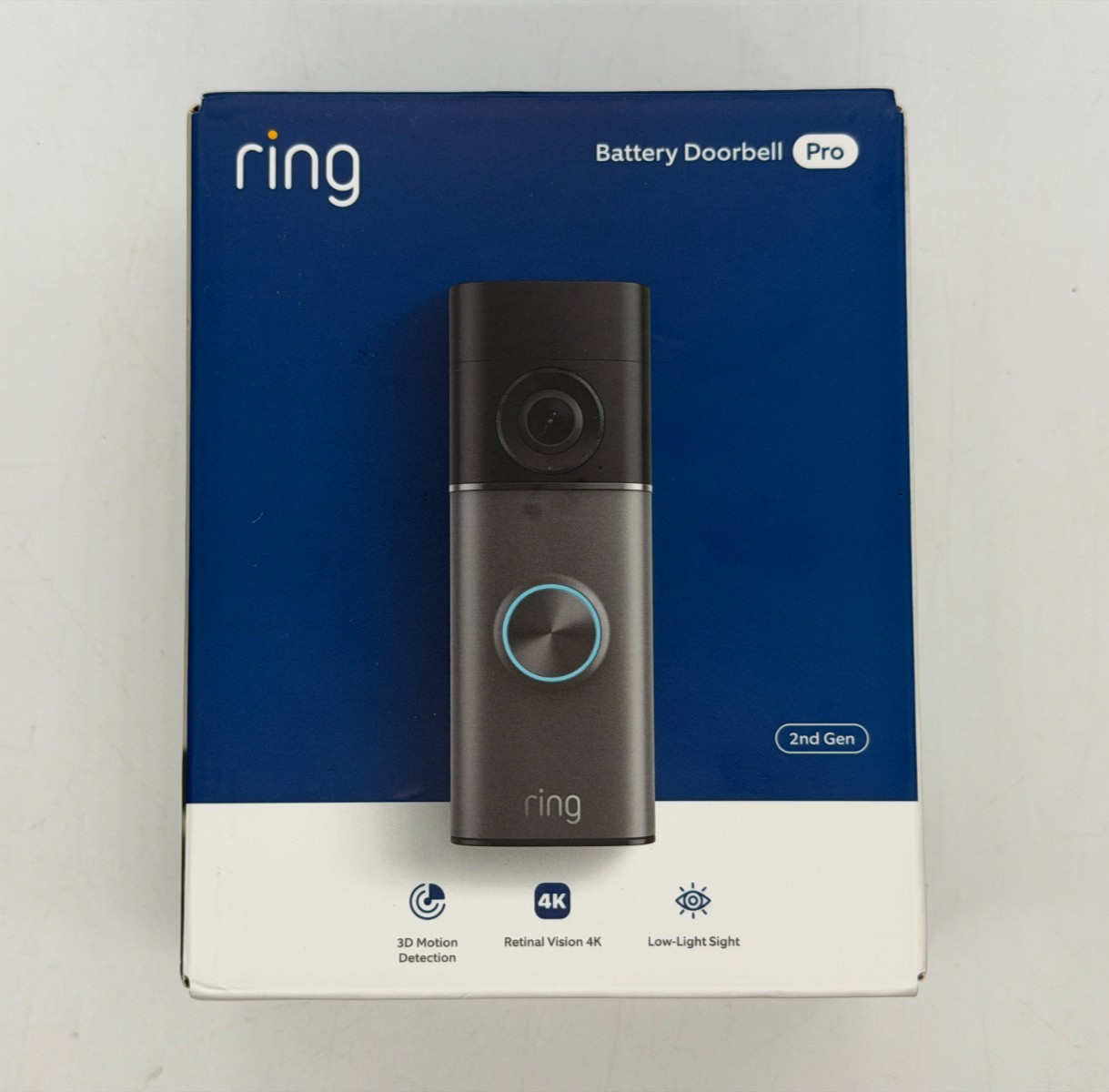 Ring Wireless Battery Doorbell Pro (2nd Gen) 4K 3D Motion Deep Silver NEW