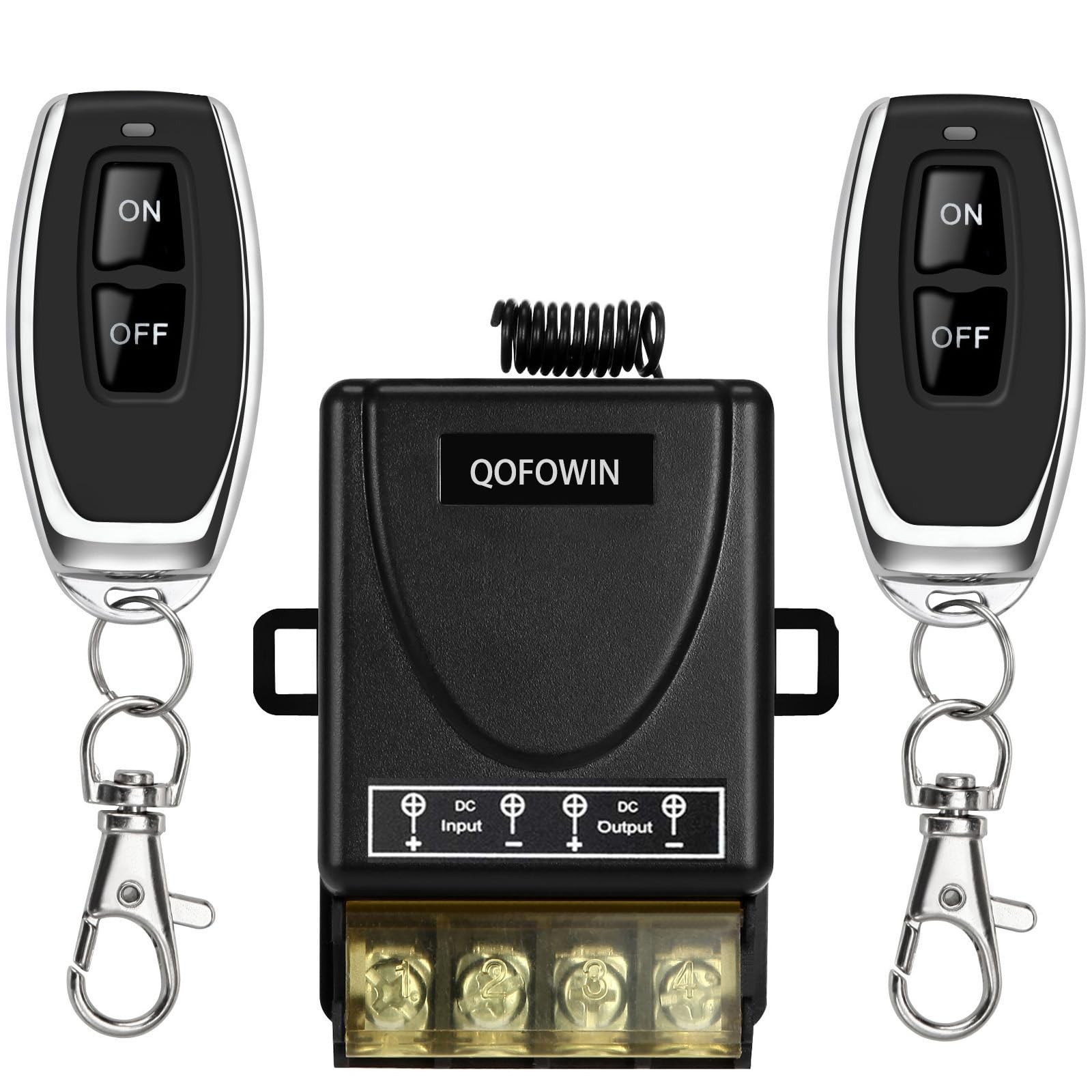 Wireless Remote Switch with 328 ft Long Range,DC 12V/24V/48V/72V Current Rati...