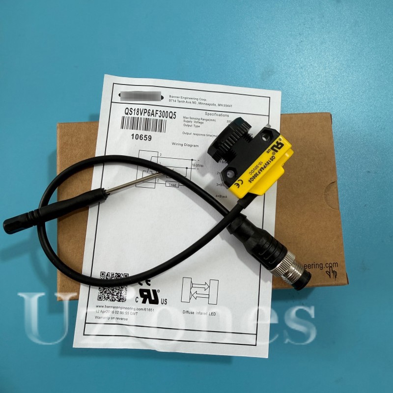 For Banner Engineering QS18VP6AF300Q5 10659 Photoelectric Sensor Switch PNP 4Pin