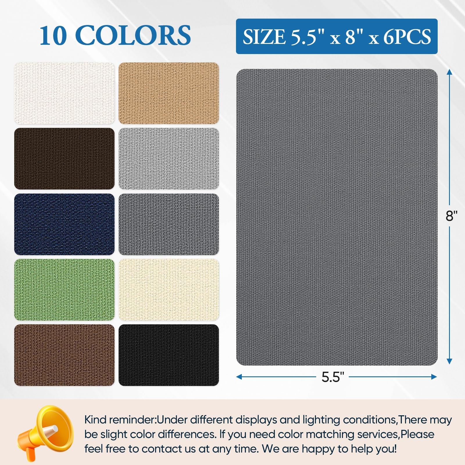 Canvas Patch 5.5 x 8 Inches 6Pcs Self-Adhesive Waterproof Canvas Patch Kit fo...