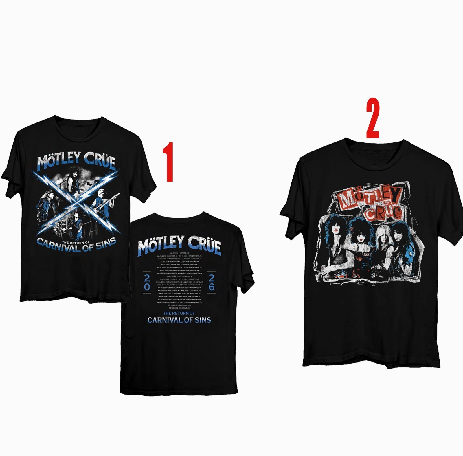 Motley Crue The Return Of Carnival Of Sins 2026 North American Unisex T Shrt