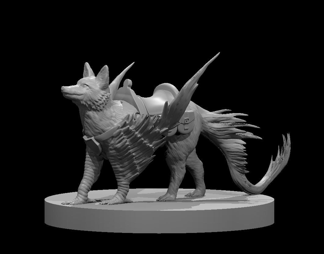 Hawk Fox Critter Mount Animal  Monster Manual 28mm Scale DND D&D Tabletop Mini