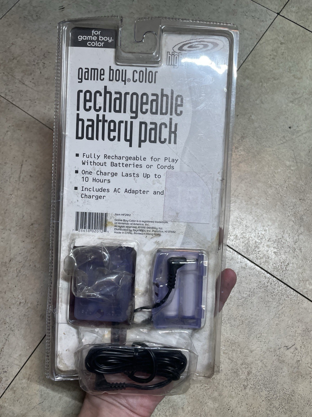 1998 GAME BOY COLOR RECHARGEABLE BATTERY PACK HIGH FREQUENCY OPEN PKG NEW