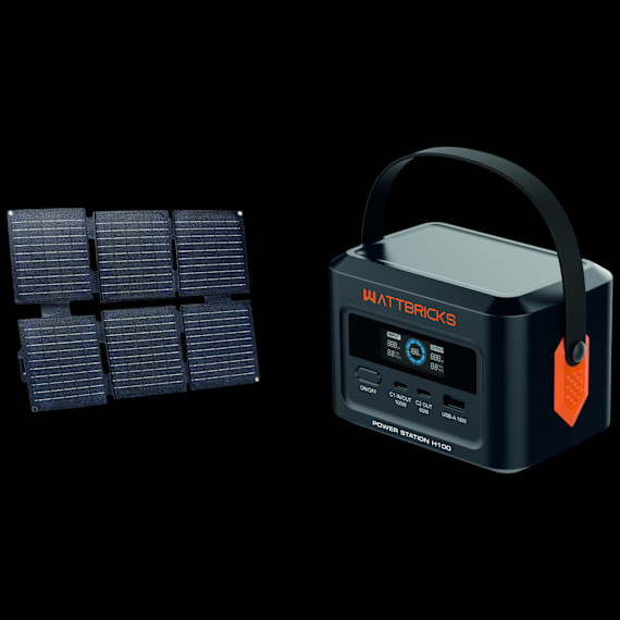 Wattbricks Power Station & 30W Solar Panel bundle