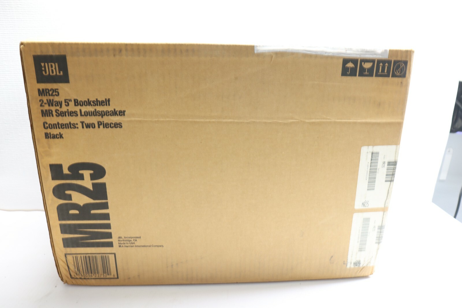 Nice New Open Box NOB JBL MR25 Bookshelf Speaker Pair Black Home Theater Hi-Fi