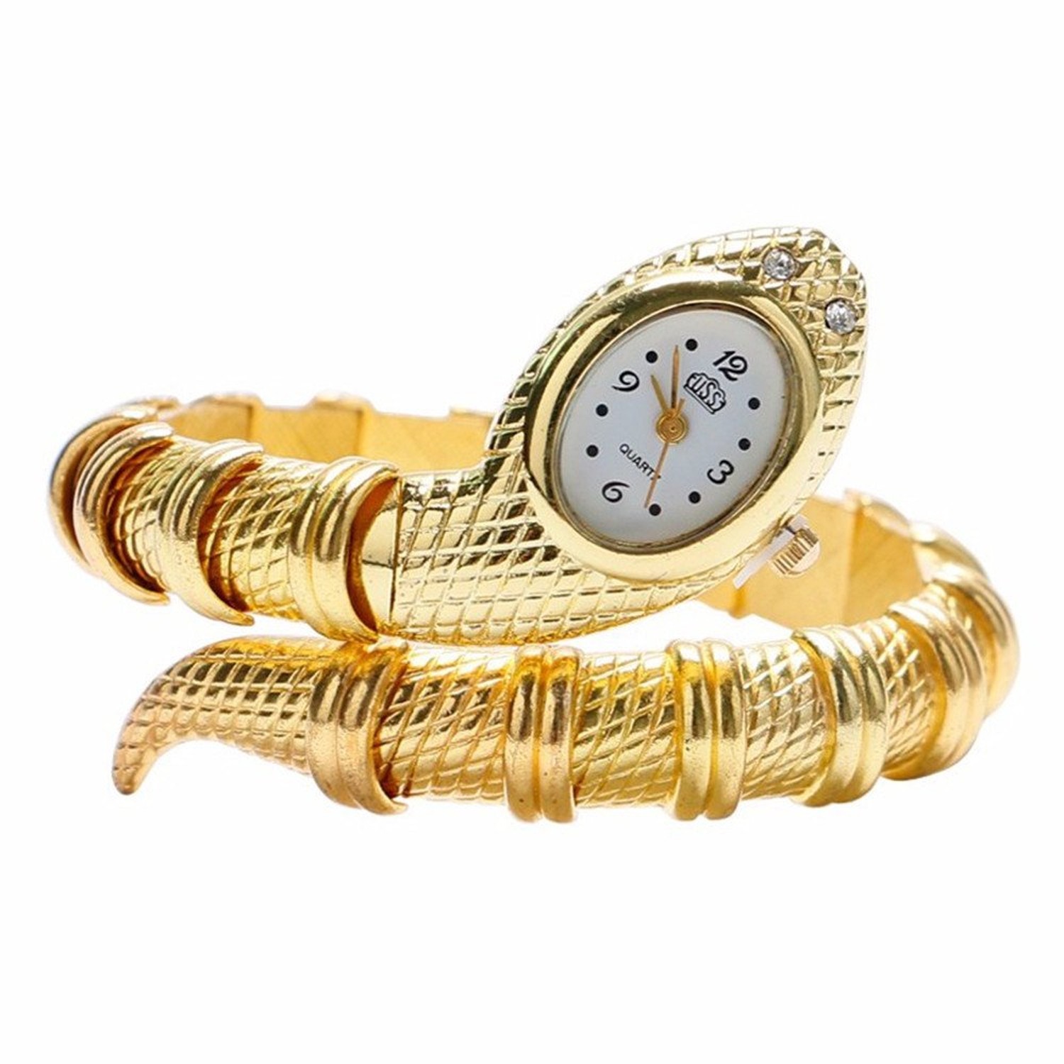Unique Design Snake Shaped Bracelet Style Watch Woman Diamond Ornaments Gfit ...
