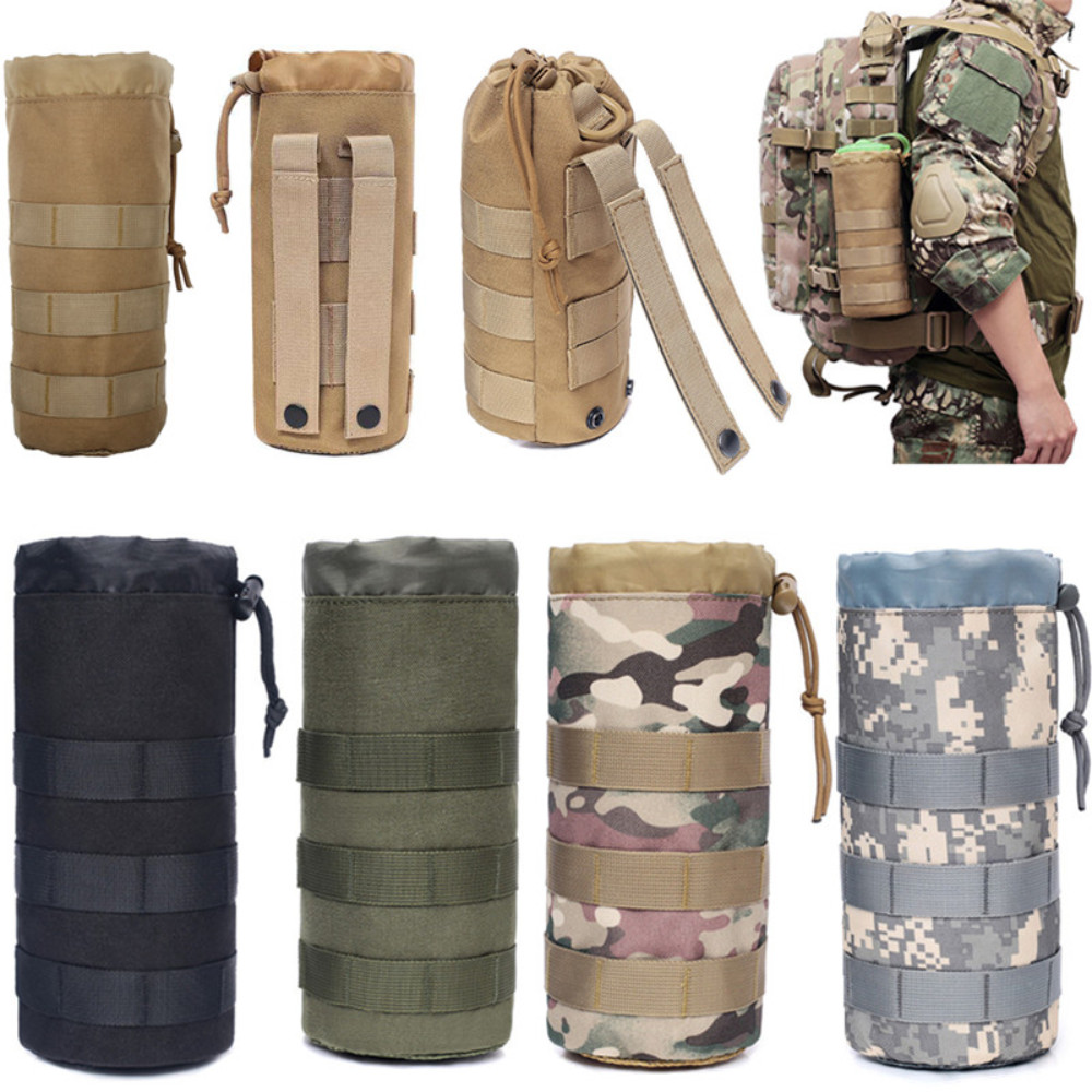Tactical Molle Water Pouch Sports Bag Drawstring Water Holder Mesh Water Carrier