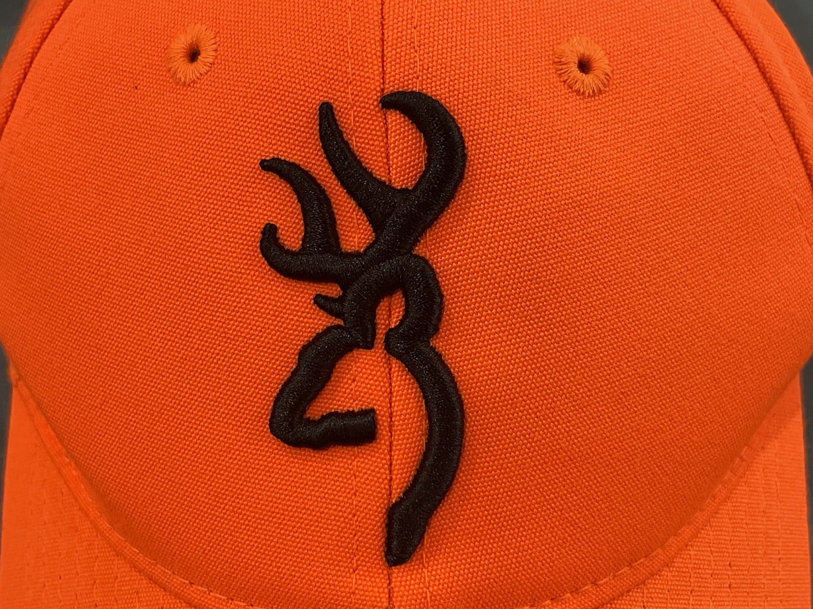 New W/O Tags Browning Safety Blaze Orange with 3D Logo Hat Cap Hook & Loop Close