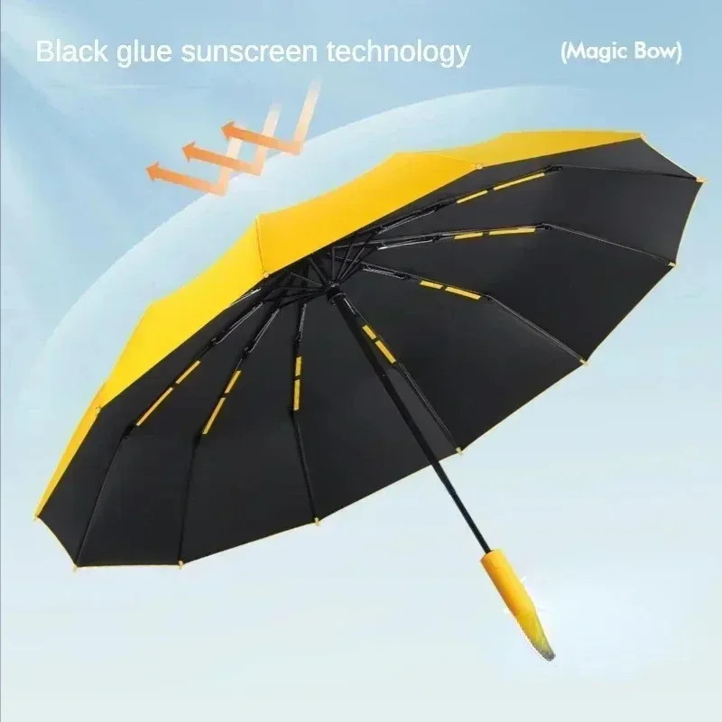 72 Bone Super Strong Windproof Automatic Folding Men Umbrella  Reinforced Large