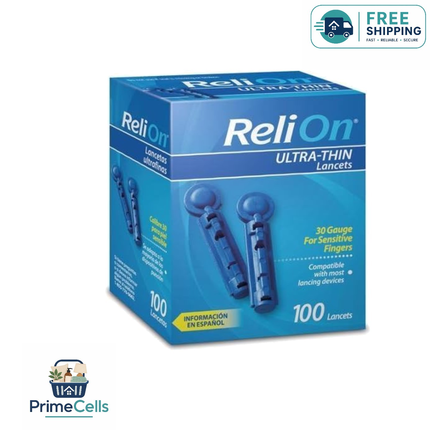 100-Count ReliOn Ultra-Thin 30G Lancets - Dual Pack for Efficient Diabetes Care