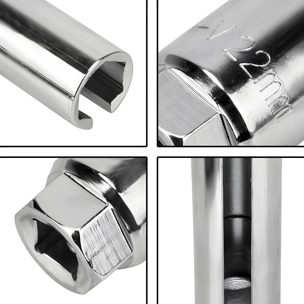 Silver Car Oxygen Sensor Socket 22mm 7/8 in O2 Sensor Removal Tool Universal