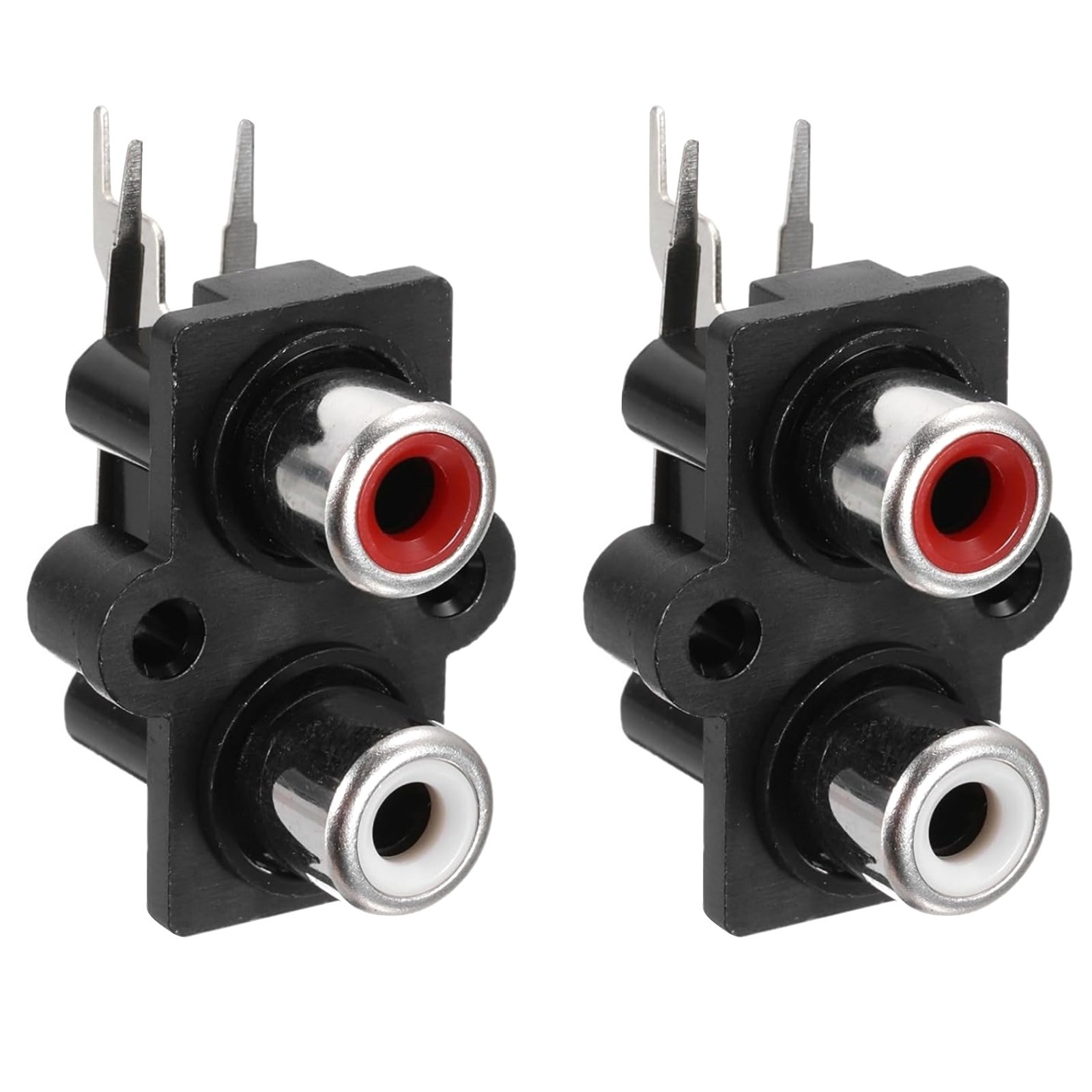 New 2PCS 3-Pin RCA Female Socket Panel Mount Connector for TV, Speaker, and DVD