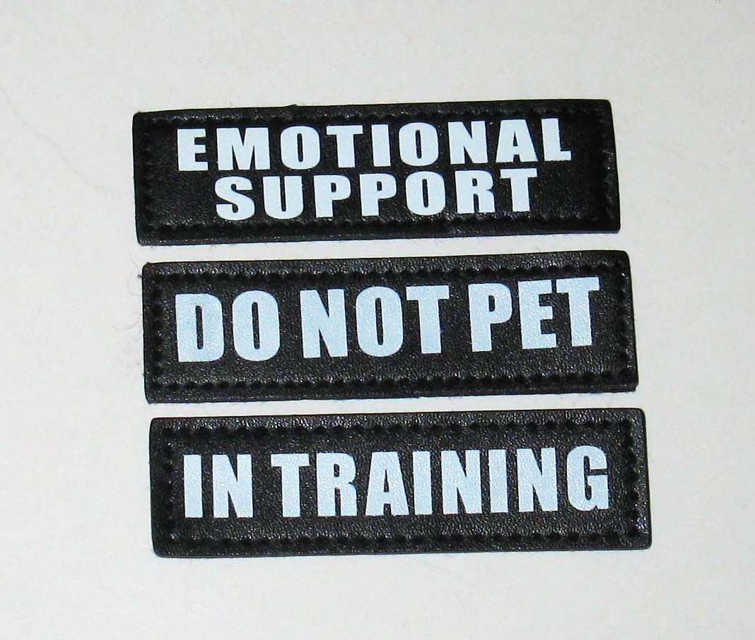Set of 3 Emotional Support Dog Hook & Loop Patches DO NOT PET IN TRAINING Lot