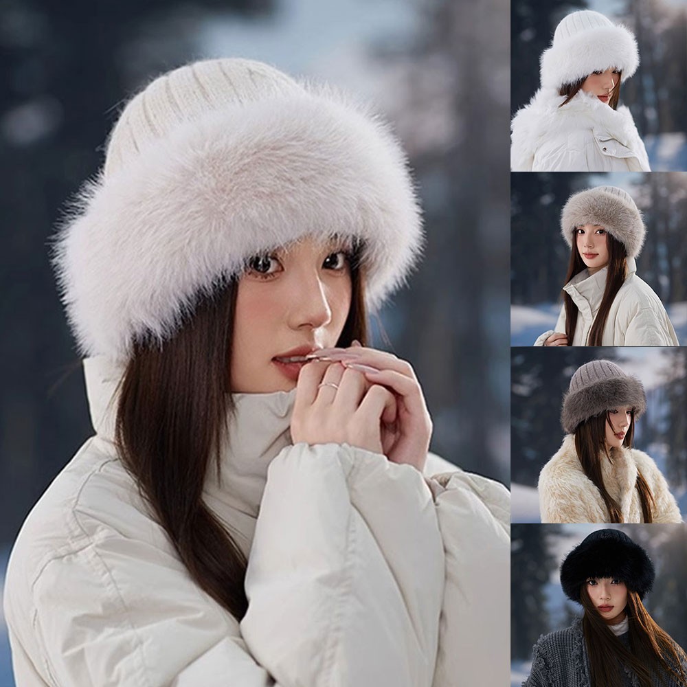 Winter Women's Warm Fur Hat Without Brim Warming Tools Plush Baseball Cap ❥