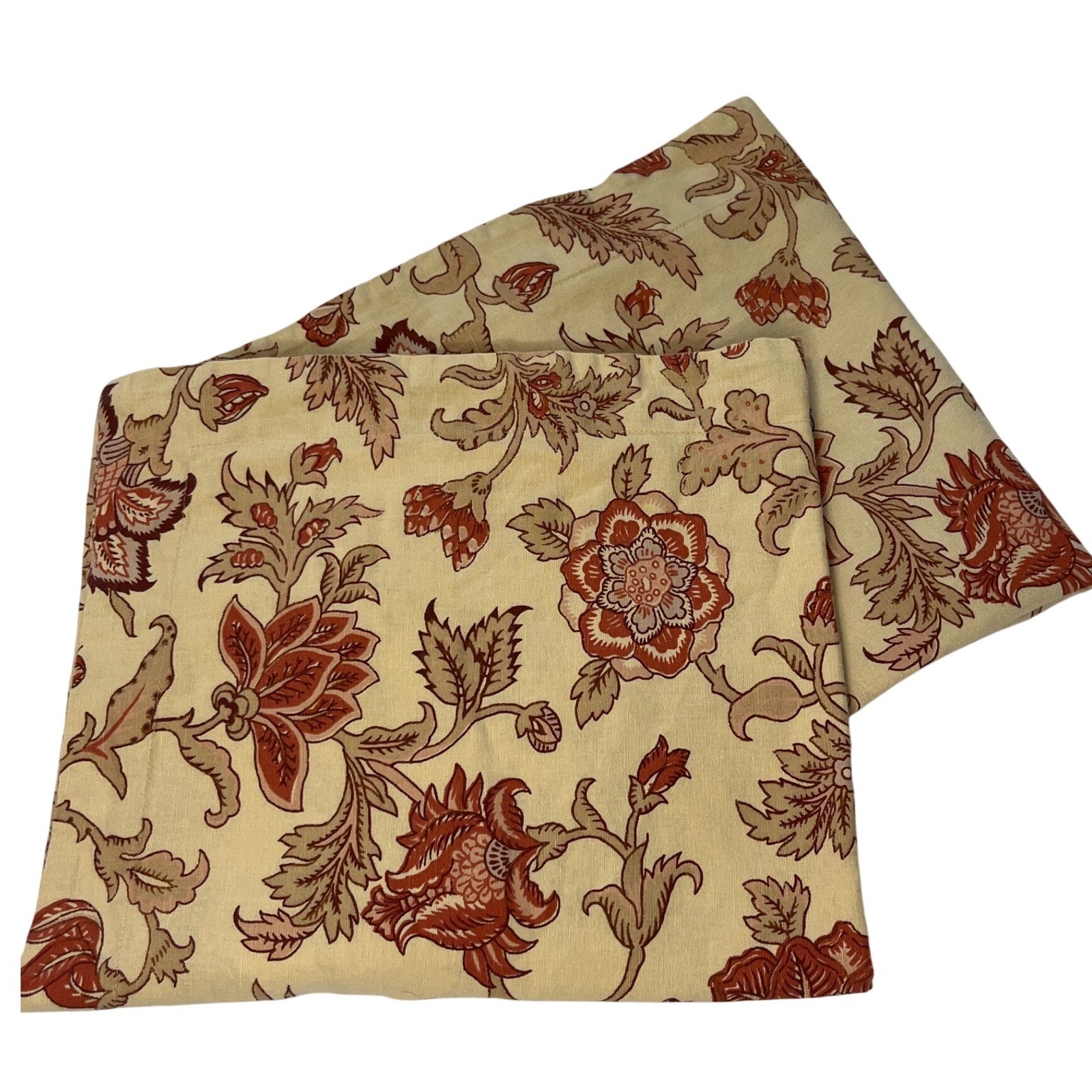 Set of 2 Pottery Barn Tascha Palampore Jacobean Persimmon Rust Red Pillow Shams