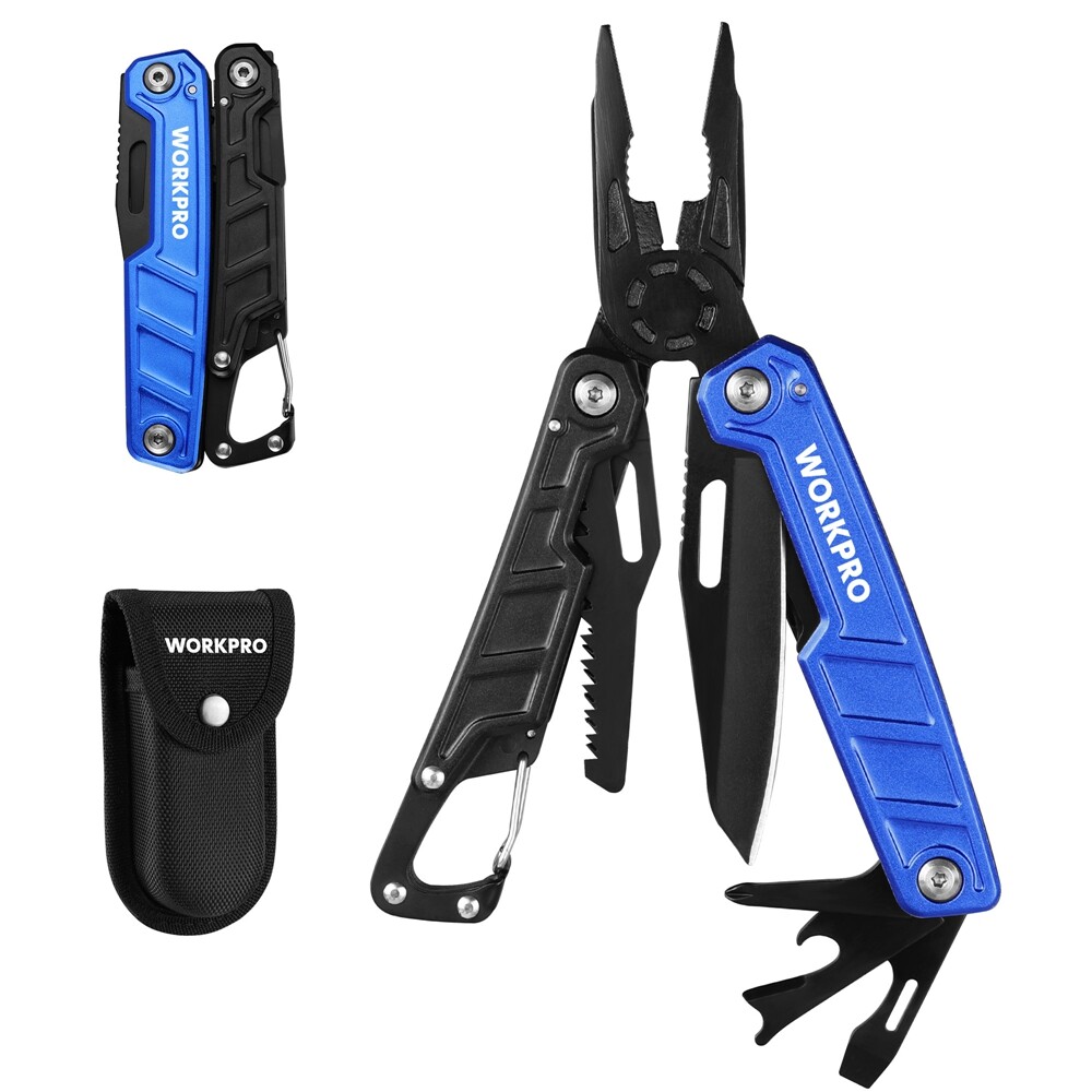 WORKPRO Multitool-11 in 1 Multitool Pliers w/Pocket Clip Sheath-EDC Multi Knives