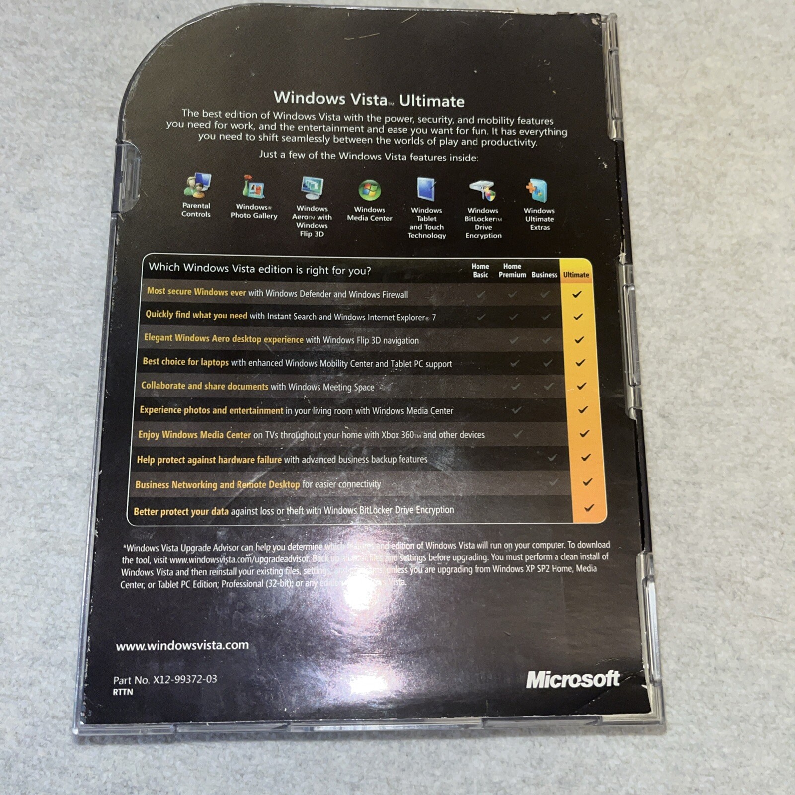 New Windows Vista Ultimate Upgrade Full 32 Bit & 64 Bit DVDs 2007