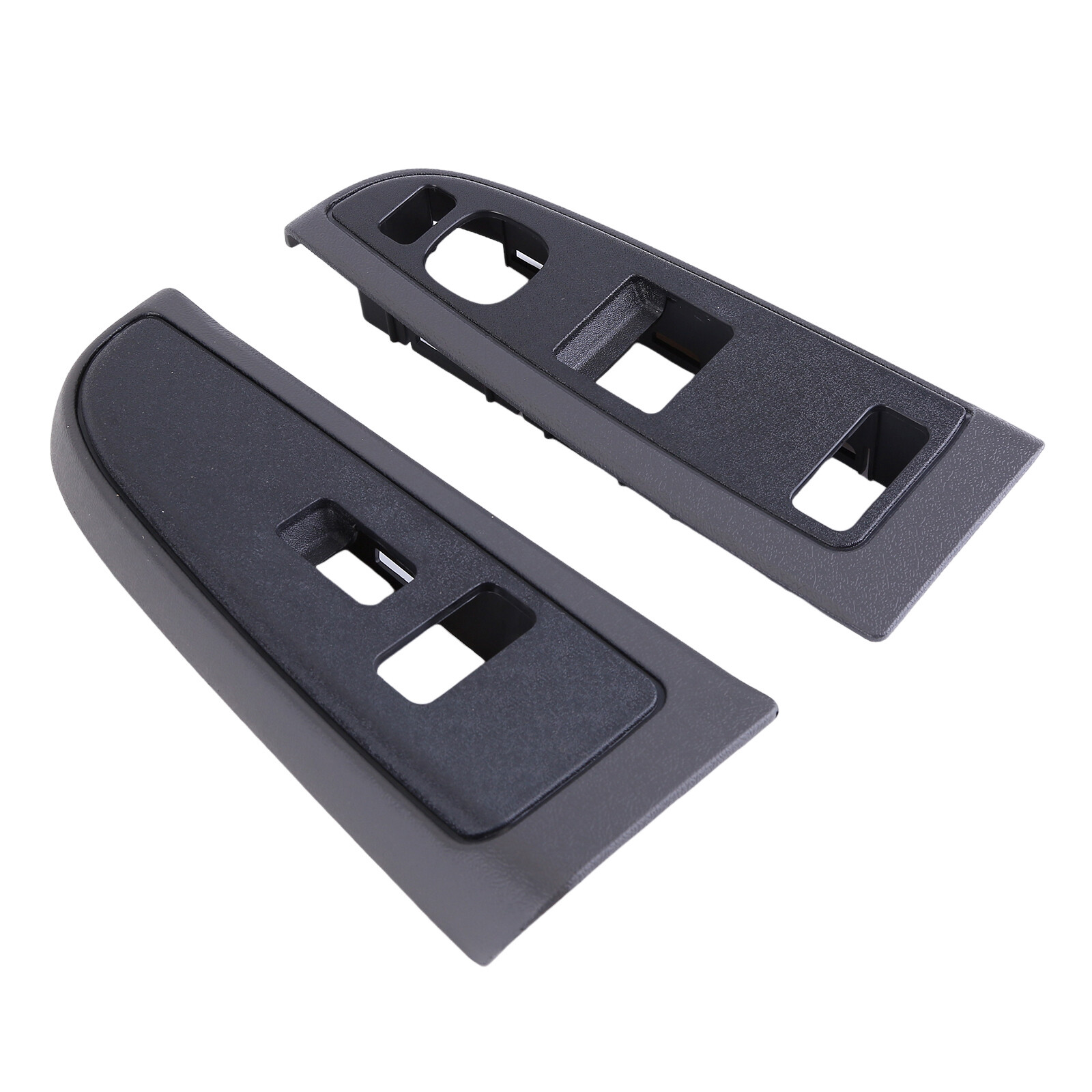 Pair Power Window Switch Bezels For 04-07 Silverado Sierra Front Door Pewter