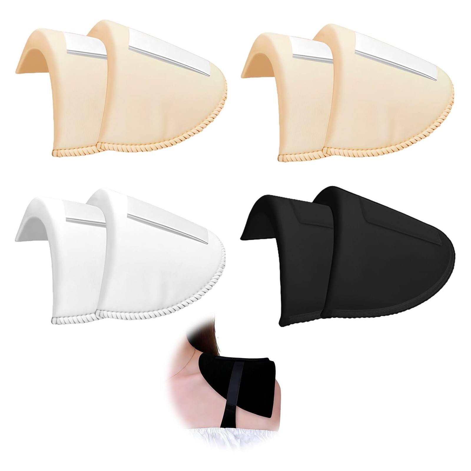 Shoulder Pads for Women Clothing-No-Sewing Required Anti-Slip Detachable Reus...