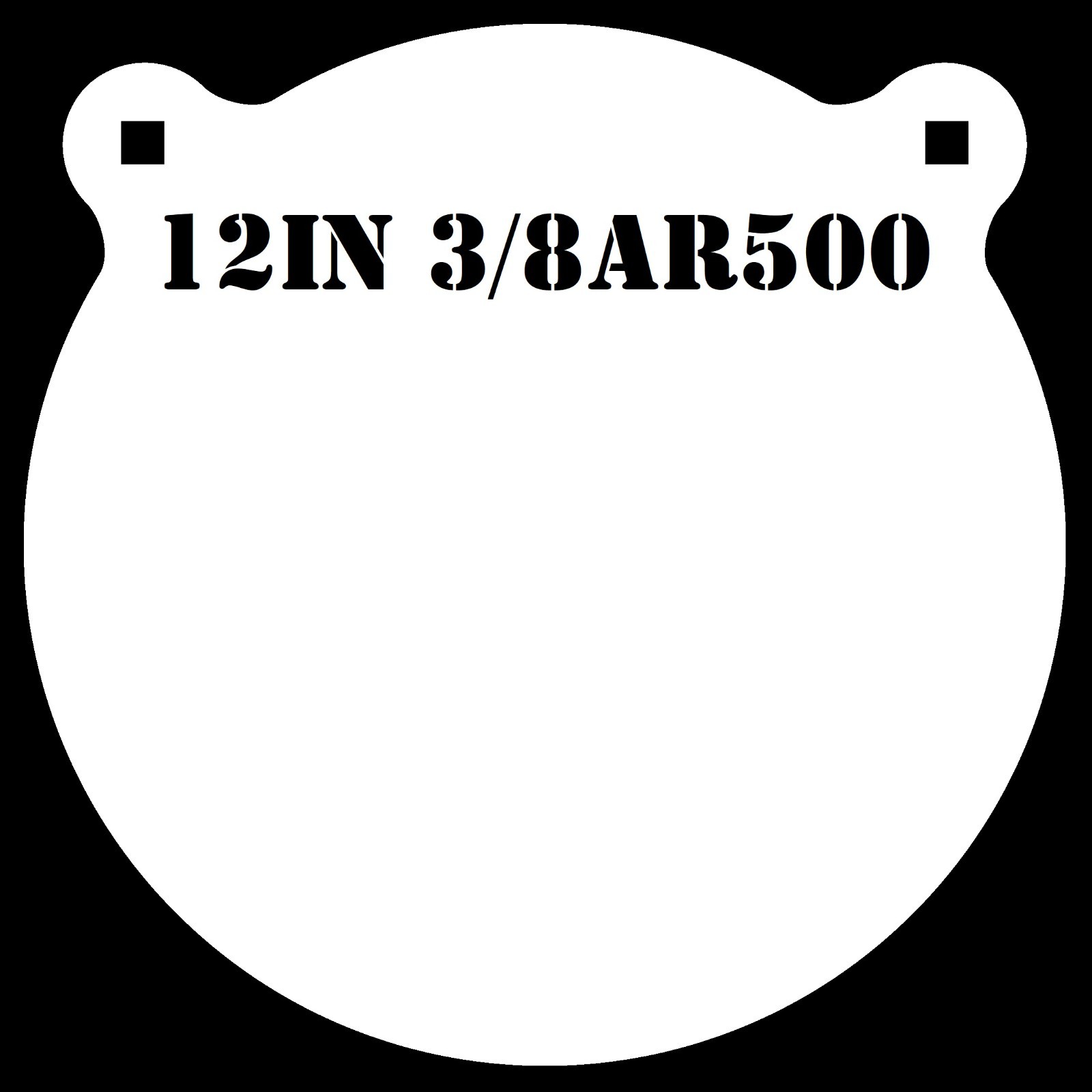 12" 3/8" AR500 Steel Shooting Target - 1pc Metal Rifle/Pistol Range Gong Hanger