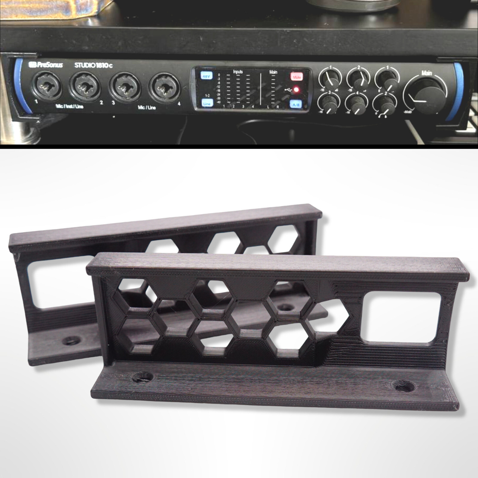 Under Desk Mounted Holder for Presonus Studio 1810C Audio Recording Interface