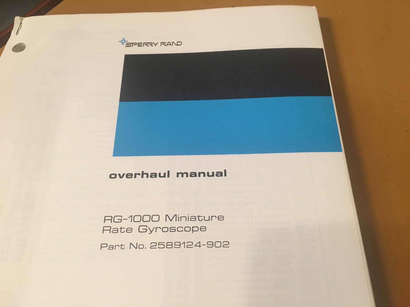 Sperry RG-1000 Rate Gyro 2589124-902 Overhaul Manual
