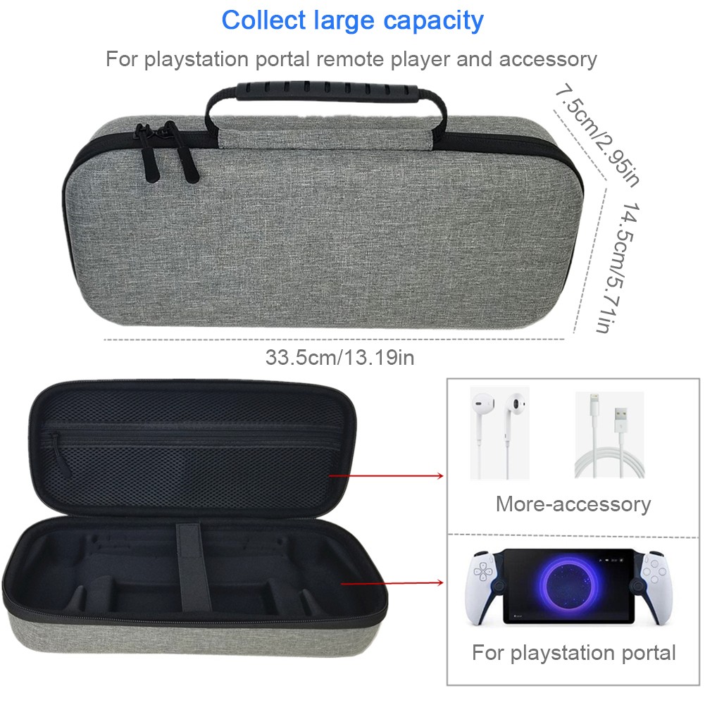 Hard Carrying Case Shockproof E VA Storage Bag for P S5 Portal(W/ Elastic Band)