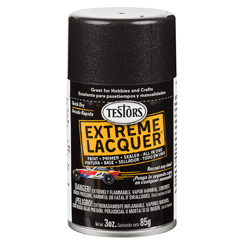 Testors One Coat-Blazing Black 3oz. Lacquer Spray Paint 1832MT